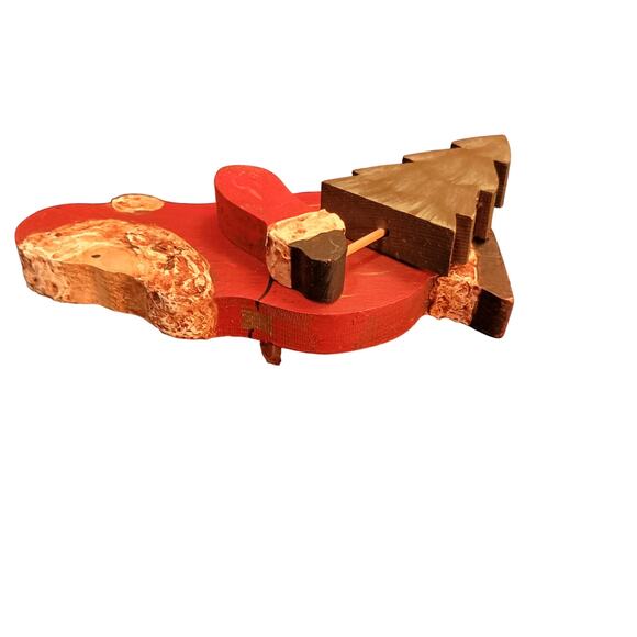 Handmade Christmas Wooden Santas Hand Painted 2 Unique, One of a Kind pieces - Picture 12 of 12